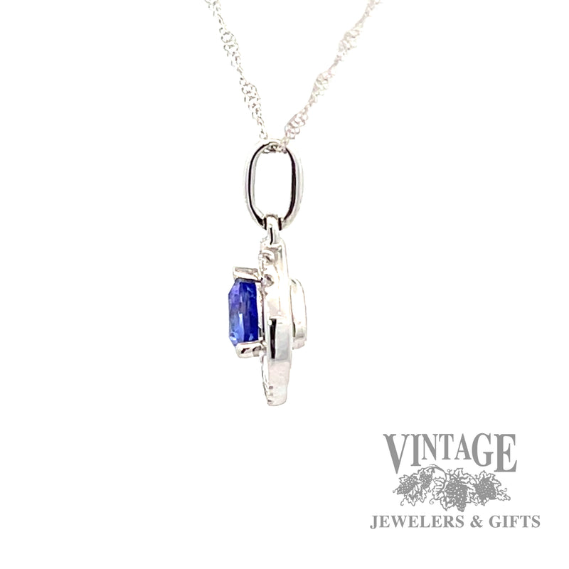 18" twisted curb link tanzanite 14k white gold pendant left