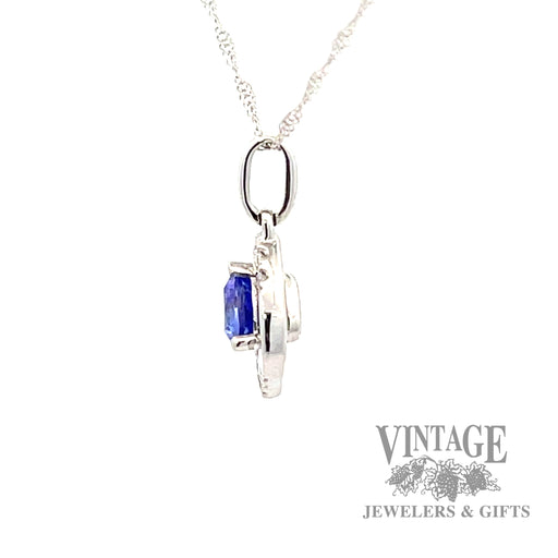 18" twisted curb link tanzanite 14k white gold pendant left