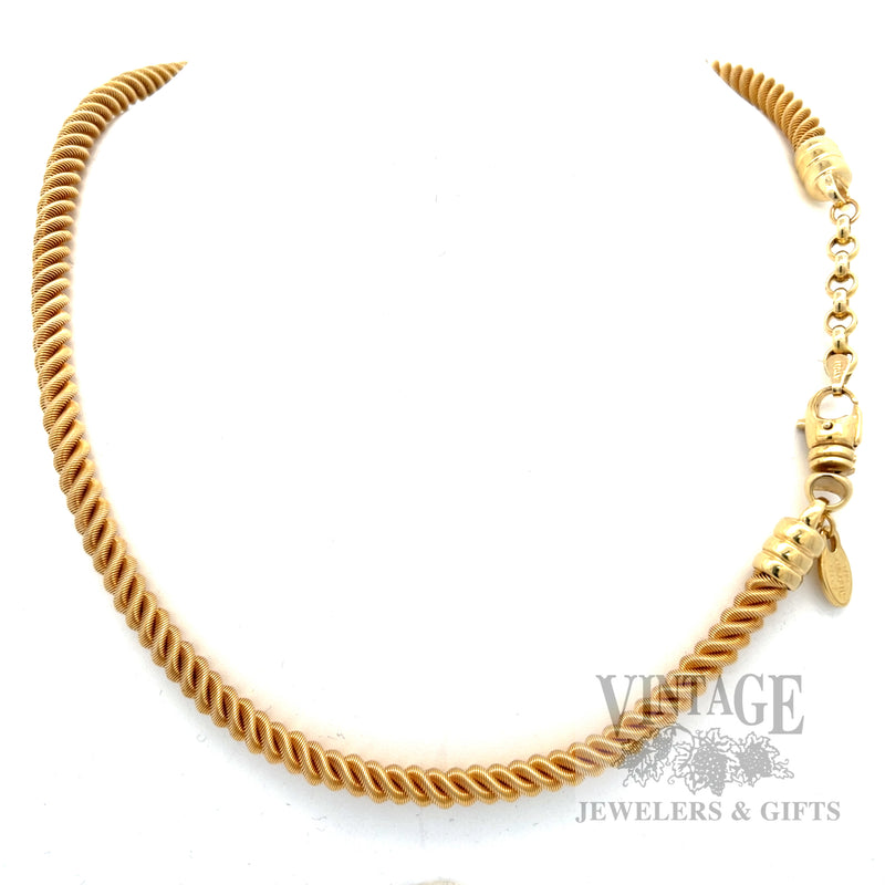 Coiled Rope 18" length 5.75mm 14k gold Bolero Aurafin necklace