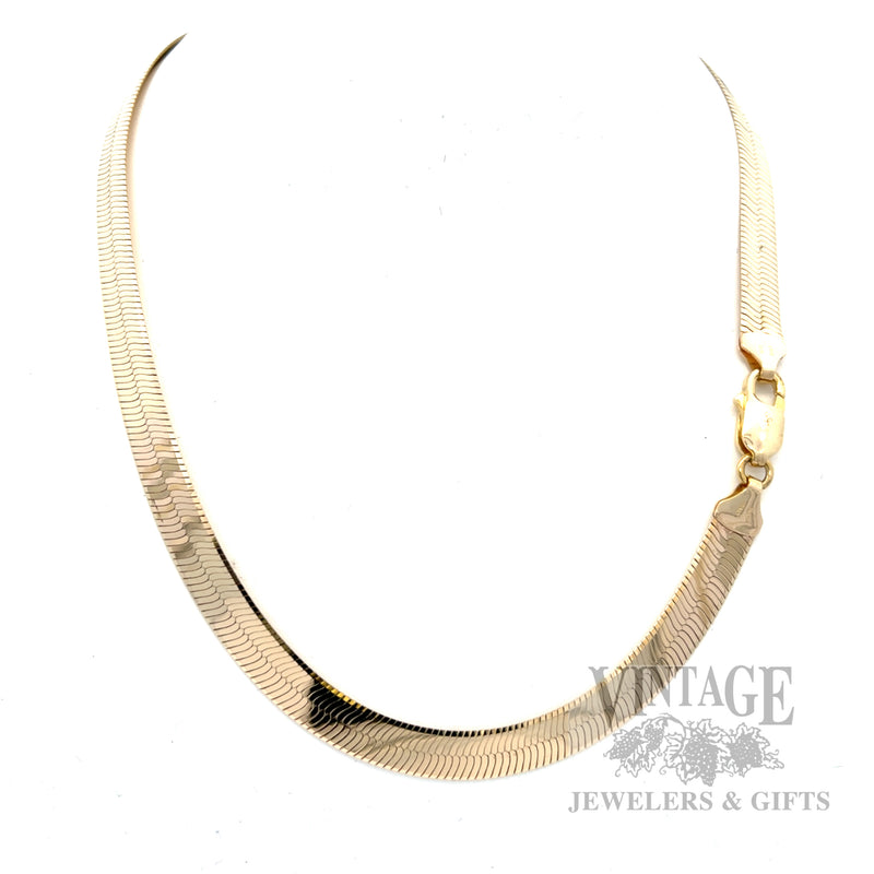 16" 14k gold 7mm Herringbone chain necklace
