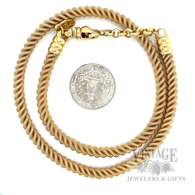 Coiled Rope 18" length 5.75mm 14k gold Bolero Aurafin necklace
