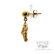 Natural Gold nugget circlet drop earrings side