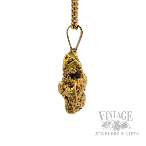Natural Gold nugget pendant side