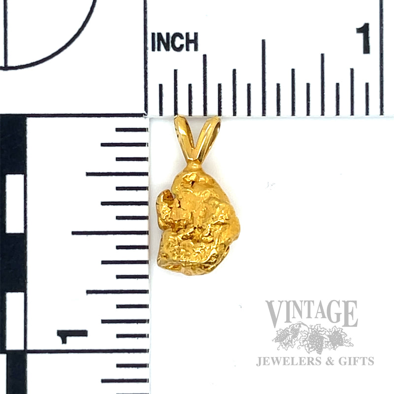 Natural Gold nugget pendant back scale