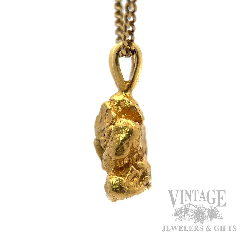Natural Gold nugget pendant side