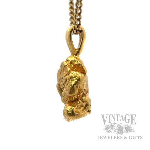 Natural Gold nugget pendant side