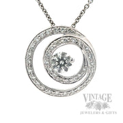 Hearts on Fire diamond swirl 18k white gold pendant