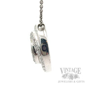 Hearts on Fire diamond swirl 18k white gold pendant side