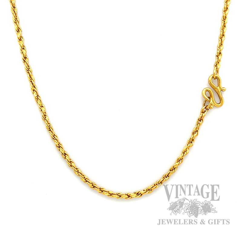 20" 23 karat gold rope chain necklace