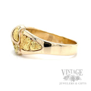 Natural gold nugget 14k gold ring side