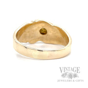 Natural gold nugget 14k gold ring bridge view