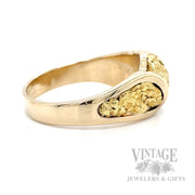 Natural gold nugget 14k gold ring side
