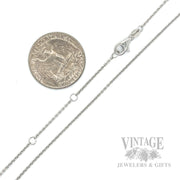 18" 14k white gold 1.5 mm cable chain necklace scale
