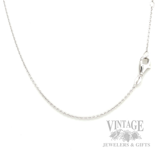 18" 14k white gold 1.5 mm cable chain necklace