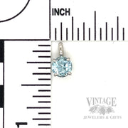 Aquamarine solitaire 14k white gold pendant measurements 