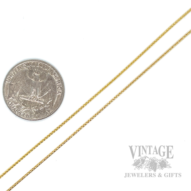 18" 1.1 mm 14k gold wheat chain necklace