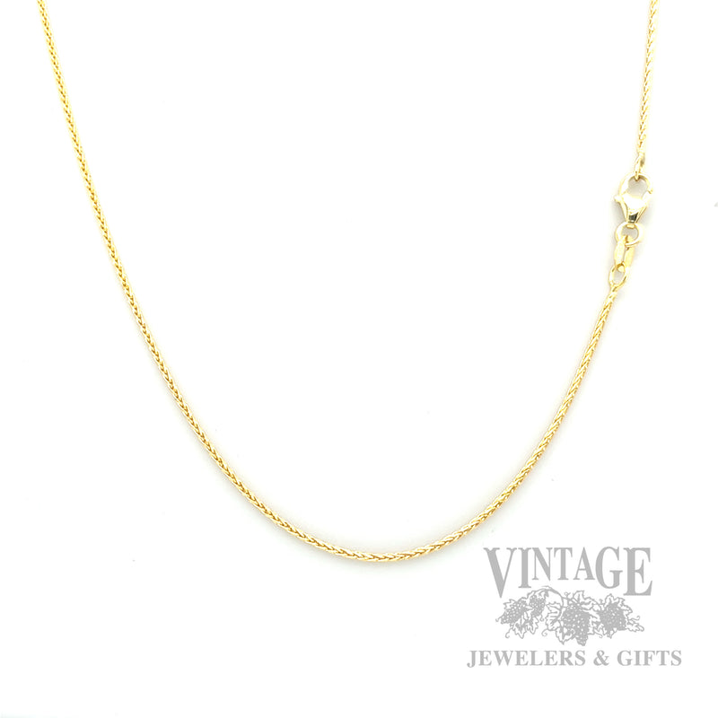 14k yellow gold 18" wheat chain front