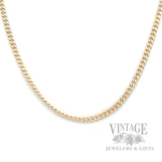 22" 14k yellow gold 2.5 mm curb chain  front
