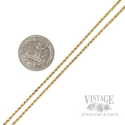 20" 14k yellow gold 1.8 mm rope chain scale