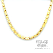 22" 24k yellow gold 2 mm fancy box chain front