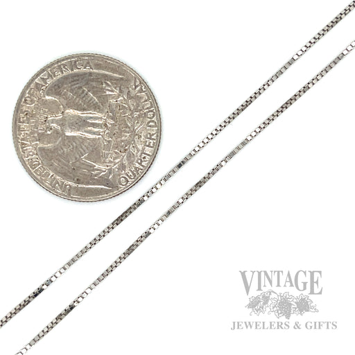 16" 14k white gold box chain scale