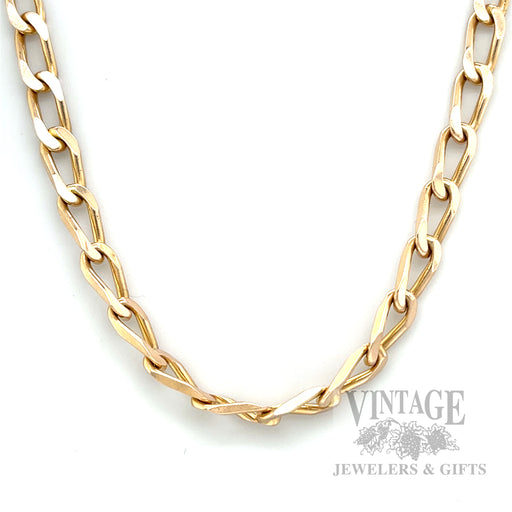 26" 14k elongated link curb chain front