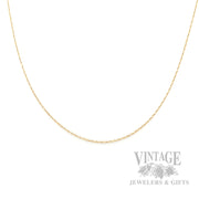 20" 14k yellow gold cable chain front
