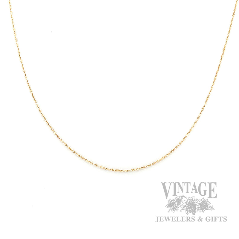 20" 14k yellow gold cable chain front