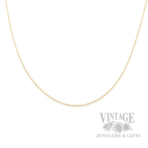20" 14k yellow gold cable chain front