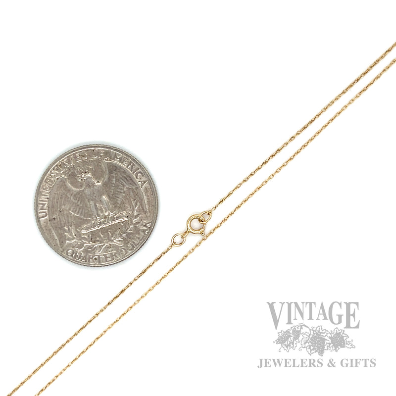 20" 14k yellow gold cable chain scale