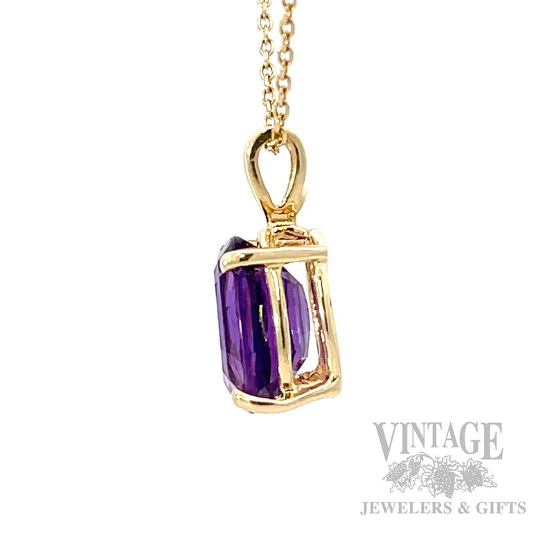 Amethyst Solitaire Pendant Side