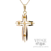 Crucifix 14k Gold Pendant Front
