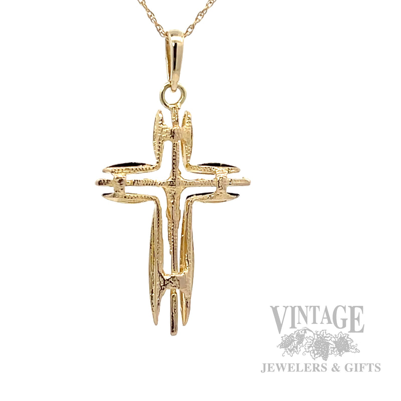 Crucifix 14k Gold Pendant Back