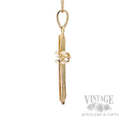 Crucifix 14k Gold Pendant Side View