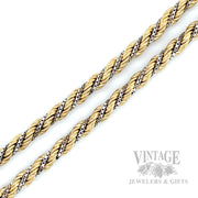 20" Two Tone 18k Gold Rope Chain Front