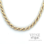 20" Two Tone 18k Gold Rope Chain Front