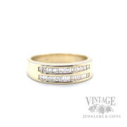 .60ctw Diamond baguette 2-row 14k ring front angled view