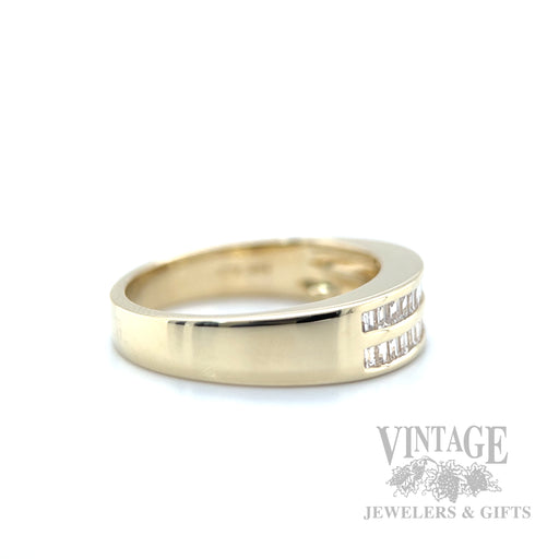 .60ctw Diamond baguette 2-row 14k ring side view