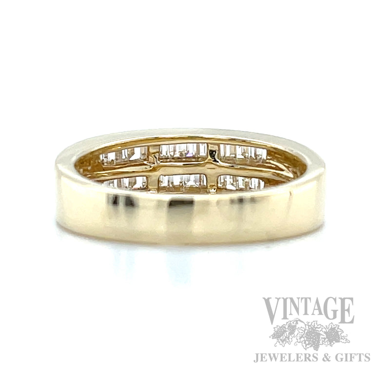 .60ctw Diamond baguette 2-row 14k ring back view