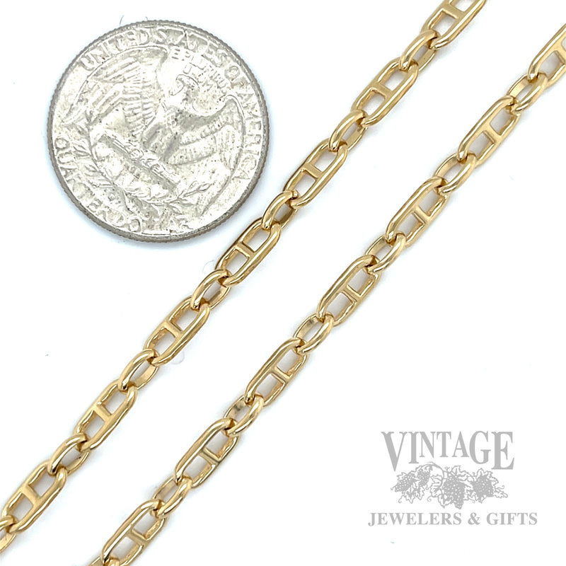 32" 18k Gold Anchor Chain Scale View