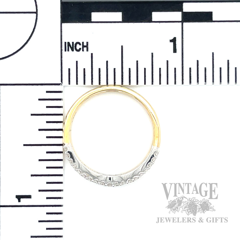 Curved Line Diamond Ring in 14k Gold Scale View