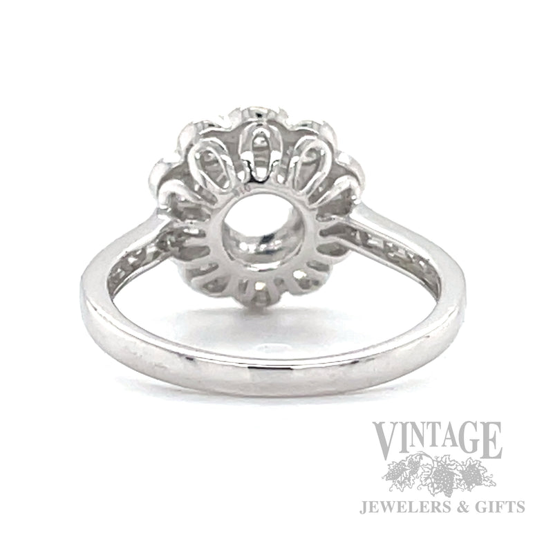 Halo Semi-Mount Diamond Accented Engagement Ring