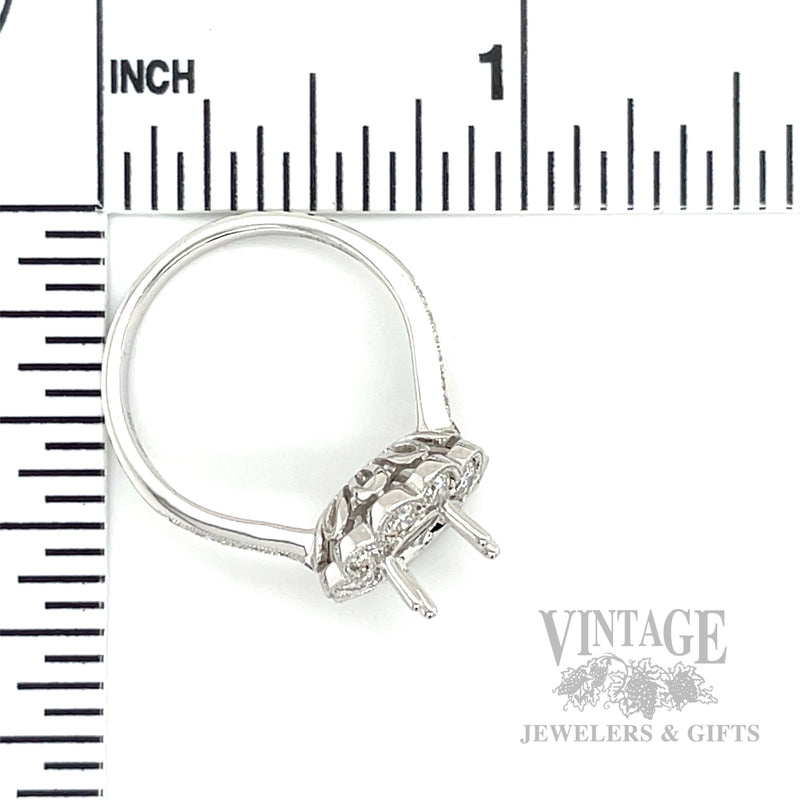 Halo Semi-Mount Diamond Accented Engagement Ring