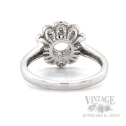 Halo Semi-Mount Engagement Ring Back View