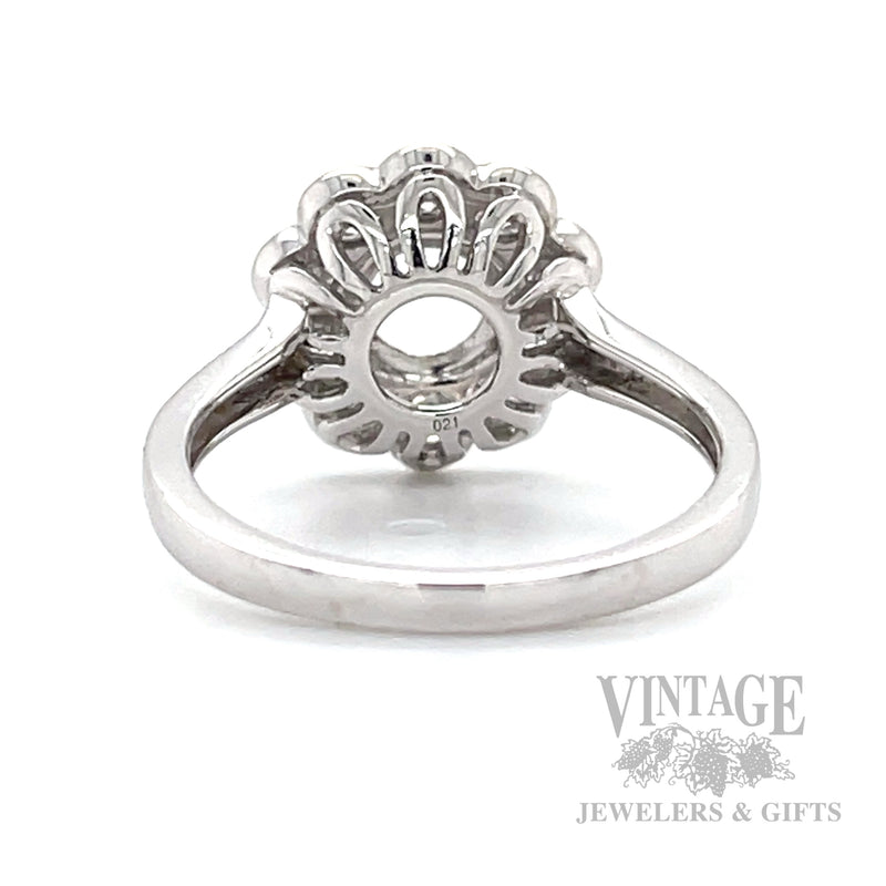 Halo Semi-Mount Engagement Ring Back View