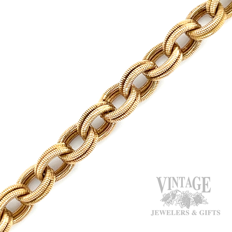 Double Rolo 18k Gold Bracelet Detailed View