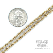 18" 14k Gold Rope Chain Scale View