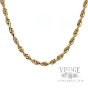 18" 14k Gold Rope Chain Front View
