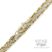 18" 14k Gold Rope Chain Detailed View