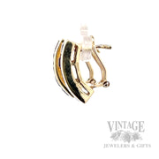 Channel Set Amethyst 12k Gold Drop Earrings Side View